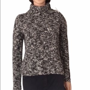 Vintage Marshall Field’s thick merino wool black and white turtleneck sweater